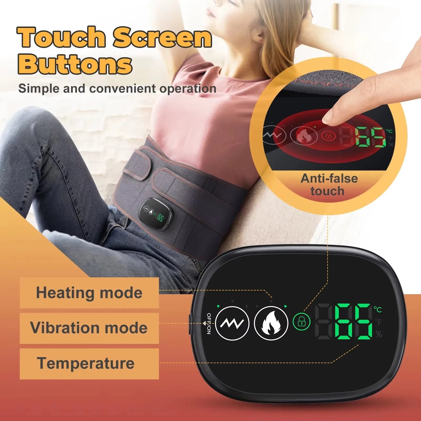 Electric Heating Waist Massager Vibration Hot Compress Lumbar Brace Belt Waist Massage Back Support Relax Blood Circulation